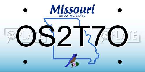 OS2T7O Missouri License Plate