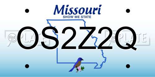 OS2Z2Q Missouri License Plate