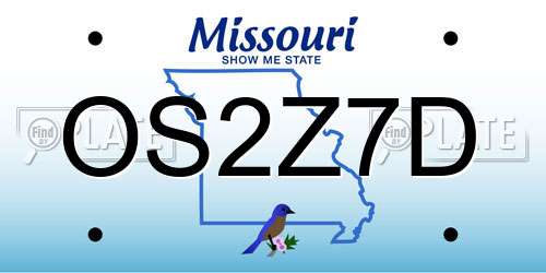OS2Z7D Missouri License Plate