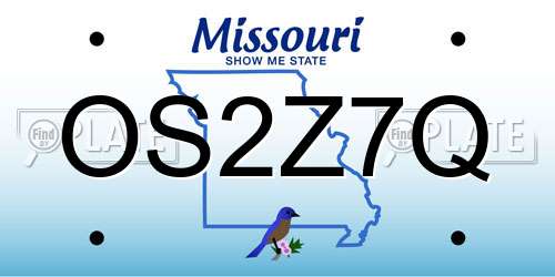 OS2Z7Q Missouri License Plate