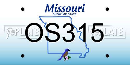 OS315 Missouri License Plate