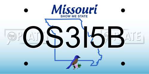 OS3I5B Missouri License Plate