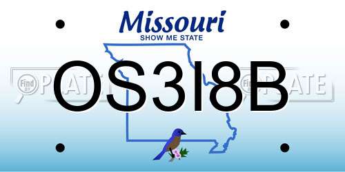 OS3I8B Missouri License Plate