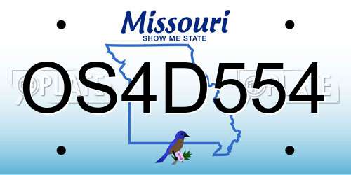 OS4D554 Missouri License Plate