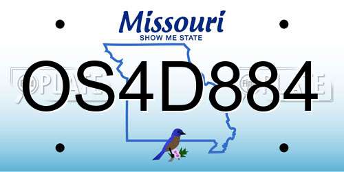 OS4D884 Missouri License Plate