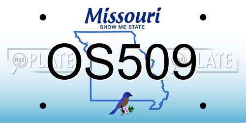OS509 Missouri License Plate