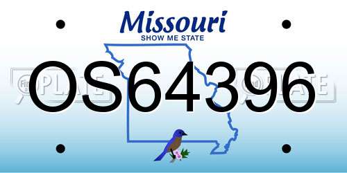 OS64396 Missouri License Plate