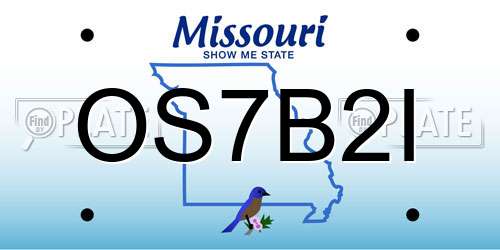 OS7B2I Missouri License Plate