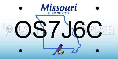OS7J6C Missouri License Plate