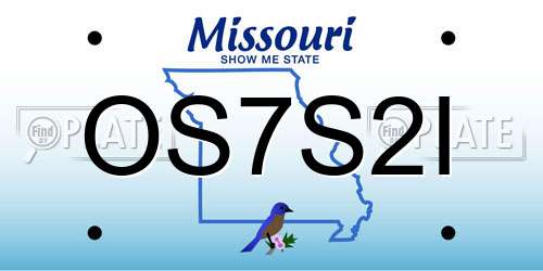 OS7S2I Missouri License Plate