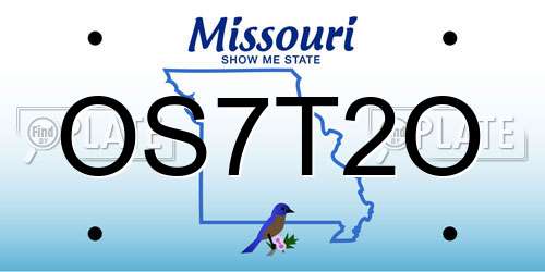 OS7T2O Missouri License Plate