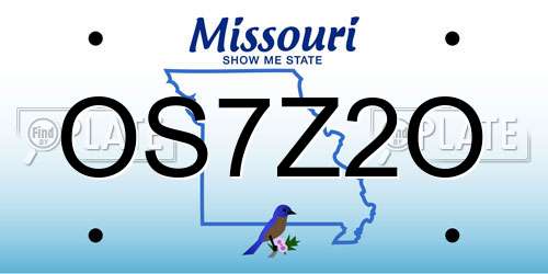 OS7Z2O Missouri License Plate
