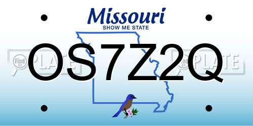 OS7Z2Q Missouri License Plate