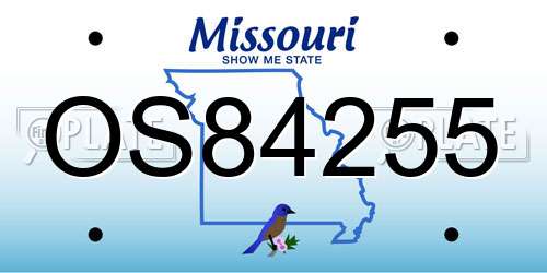 OS84255 Missouri License Plate