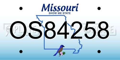 OS84258 Missouri License Plate