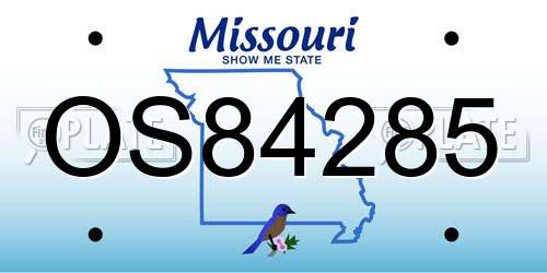 OS84285 Missouri License Plate