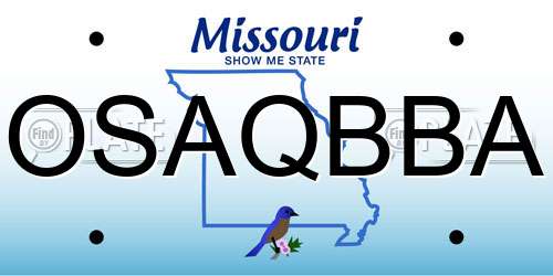 OSAQBBA Missouri License Plate