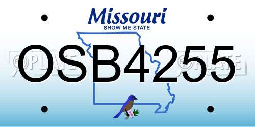 OSB4255 Missouri License Plate