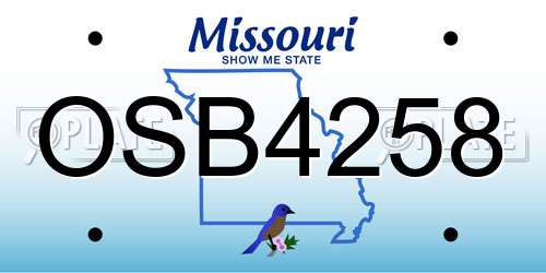 OSB4258 Missouri License Plate