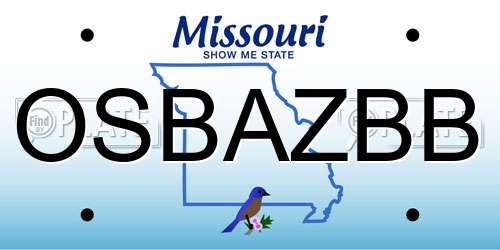 OSBAZBB Missouri License Plate