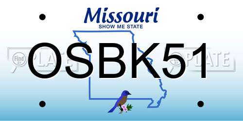 OSBK51 Missouri License Plate
