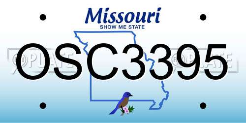 OSC3395 Missouri License Plate
