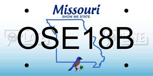 OSE18B Missouri License Plate