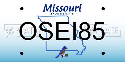 OSEI85 Missouri License Plate