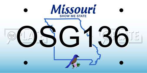 OSG136 Missouri License Plate
