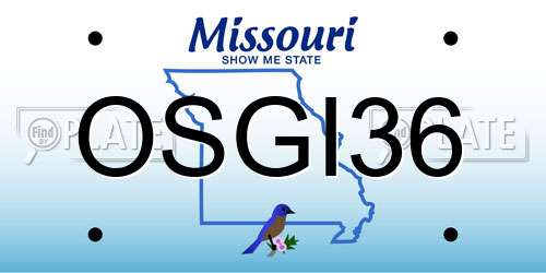 OSGI36 Missouri License Plate