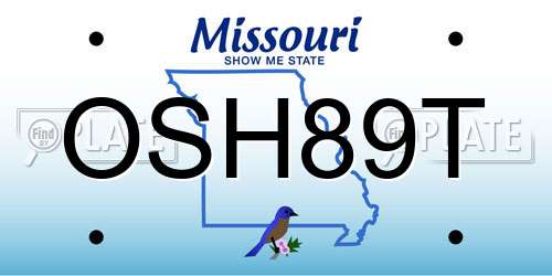 OSH89T Missouri License Plate