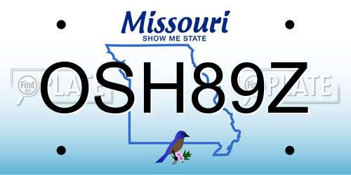 OSH89Z Missouri License Plate