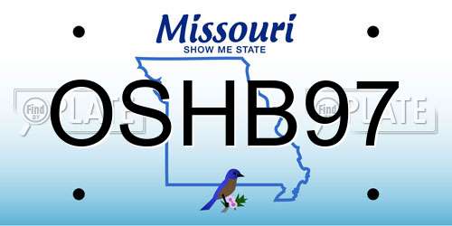 OSHB97 Missouri License Plate