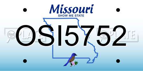 OSI5752 Missouri License Plate