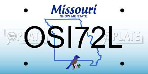 OSI72L Missouri License Plate