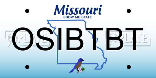 OSIBTBT Missouri License Plate