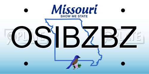 OSIBZBZ Missouri License Plate