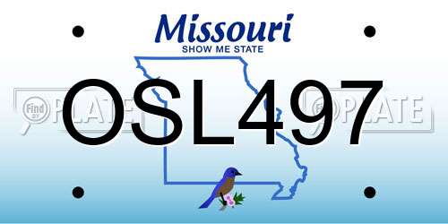 OSL497 Missouri License Plate