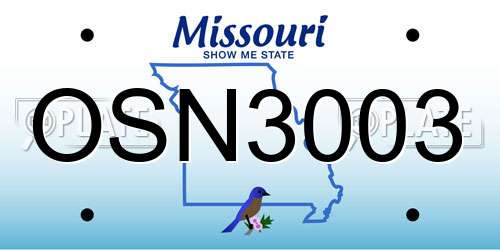 OSN3003 Missouri License Plate