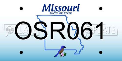 OSR061 Missouri License Plate