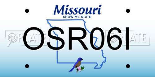 OSR06I Missouri License Plate