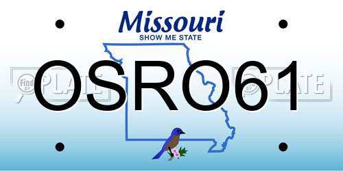 OSRO61 Missouri License Plate