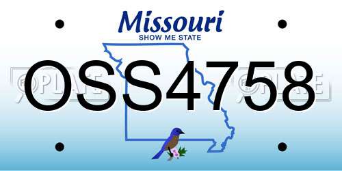 OSS4758 Missouri License Plate