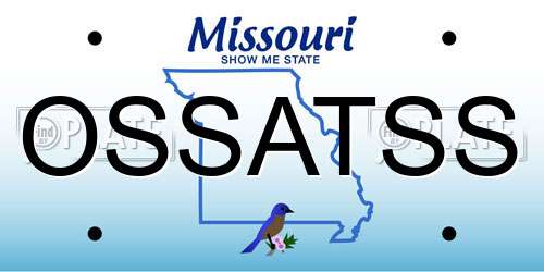 OSSATSS Missouri License Plate