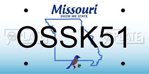 OSSK51 Missouri License Plate