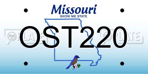 OST220 Missouri License Plate