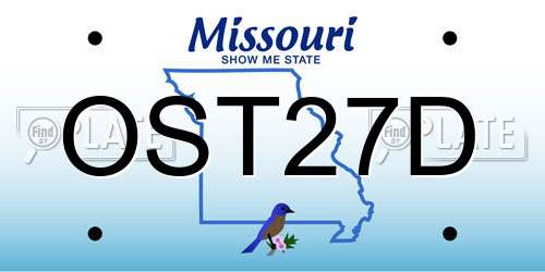 OST27D Missouri License Plate