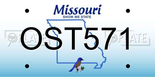OST571 Missouri License Plate