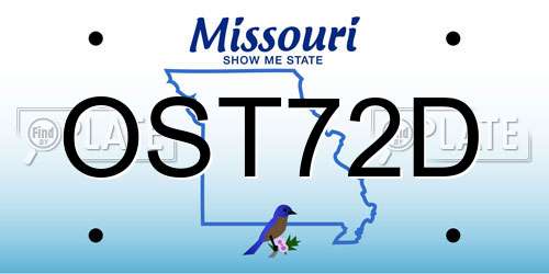 OST72D Missouri License Plate