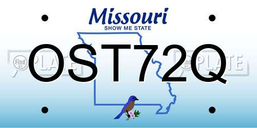 OST72Q Missouri License Plate